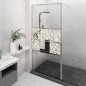 Parete Doccia con Mensola Cromo 115x195cm Vetro ESG e Alluminio Parete Doccia con Mensola Cromo 115x195cm Vetro ESG e Alluminio