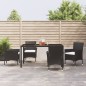 Set da Pranzo da Giardino 5 pz Nero con Cuscini in Polyrattan Set da Pranzo da Giardino 5 pz Nero con Cuscini in Polyrattan