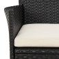Set da Pranzo da Giardino 5 pz Nero con Cuscini in Polyrattan Set da Pranzo da Giardino 5 pz Nero con Cuscini in Polyrattan