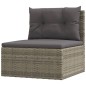 Set Divani da Giardino 7 pz con Cuscini in Polyrattan Grigio