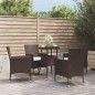 Set Bistrò da Giardino 5 pz con Cuscini in Polyrattan Marrone Set Bistrò da Giardino 5 pz con Cuscini in Polyrattan Marrone