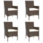 Set Bistrò da Giardino 5 pz con Cuscini in Polyrattan Marrone Set Bistrò da Giardino 5 pz con Cuscini in Polyrattan Marrone