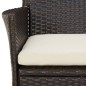 Set Bistrò da Giardino 5 pz con Cuscini in Polyrattan Marrone Set Bistrò da Giardino 5 pz con Cuscini in Polyrattan Marrone