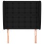 Testiera ad Orecchio Nera 93x23x118/128 cm in Tessuto Testiera ad Orecchio Nera 93x23x118/128 cm in Tessuto