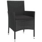 Set da Pranzo da Giardino 5 pz Nero con Cuscini in Polyrattan Set da Pranzo da Giardino 5 pz Nero con Cuscini in Polyrattan