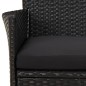 Set da Pranzo da Giardino 5 pz Nero con Cuscini in Polyrattan Set da Pranzo da Giardino 5 pz Nero con Cuscini in Polyrattan
