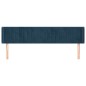 vidaXL Testiera ad Orecchio Blu Scuro 203x16x78/88 cm in Velluto vidaXL Testiera ad Orecchio Blu Scuro 203x16x78/88 cm in Velluto