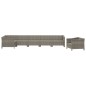 Set Divani da Giardino 7 pz con Cuscini in Polyrattan Grigio Set Divani da Giardino 7 pz con Cuscini in Polyrattan Grigio