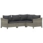 Set Divani da Giardino 7 pz con Cuscini in Polyrattan Grigio Set Divani da Giardino 7 pz con Cuscini in Polyrattan Grigio