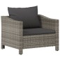 Set Divani da Giardino 7 pz con Cuscini in Polyrattan Grigio Set Divani da Giardino 7 pz con Cuscini in Polyrattan Grigio