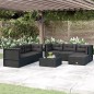 Set Salotto da Giardino con Cuscini 7pz Nero Polyrattan Set Salotto da Giardino con Cuscini 7pz Nero Polyrattan