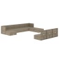 Set Divani da Giardino 11 pz con Cuscini in Polyrattan Grigio