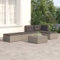 Set Divani da Giardino 5 pz con Cuscini in Polyrattan Grigio Set Divani da Giardino 5 pz con Cuscini in Polyrattan Grigio