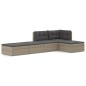Set Divani da Giardino 5 pz con Cuscini in Polyrattan Grigio Set Divani da Giardino 5 pz con Cuscini in Polyrattan Grigio