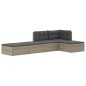 Set Divani da Giardino 5 pz con Cuscini in Polyrattan Grigio Set Divani da Giardino 5 pz con Cuscini in Polyrattan Grigio