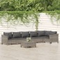 Set Divani da Giardino 7 pz con Cuscini in Polyrattan Grigio Set Divani da Giardino 7 pz con Cuscini in Polyrattan Grigio