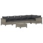Set Divani da Giardino 7 pz con Cuscini in Polyrattan Grigio Set Divani da Giardino 7 pz con Cuscini in Polyrattan Grigio