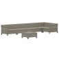 Set Divani da Giardino 7 pz con Cuscini in Polyrattan Grigio Set Divani da Giardino 7 pz con Cuscini in Polyrattan Grigio