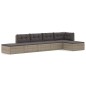 Set Divani da Giardino 6 pz con Cuscini in Polyrattan Grigio Set Divani da Giardino 6 pz con Cuscini in Polyrattan Grigio