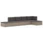 Set Divani da Giardino 6 pz con Cuscini in Polyrattan Grigio Set Divani da Giardino 6 pz con Cuscini in Polyrattan Grigio