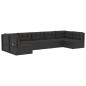 Set Salotto da Giardino con Cuscini 7pz Nero Polyrattan
