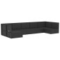 Set Salotto da Giardino con Cuscini 7pz Nero Polyrattan