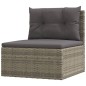 vidaXL Set Divani da Giardino 8 pz con Cuscini in Polyrattan Grigio