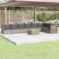 Set Divani da Giardino 8 pz con Cuscini in Polyrattan Grigio Set Divani da Giardino 8 pz con Cuscini in Polyrattan Grigio
