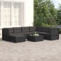 Set Salotto da Giardino con Cuscini 7pz Nero Polyrattan Set Salotto da Giardino con Cuscini 7pz Nero Polyrattan