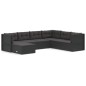Set Salotto da Giardino con Cuscini 7pz Nero Polyrattan Set Salotto da Giardino con Cuscini 7pz Nero Polyrattan