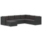 Set Salotto da Giardino con Cuscini 7pz Nero Polyrattan Set Salotto da Giardino con Cuscini 7pz Nero Polyrattan