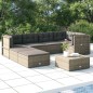 Set Divani da Giardino 7 pz con Cuscini in Polyrattan Grigio Set Divani da Giardino 7 pz con Cuscini in Polyrattan Grigio