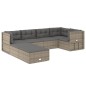 Set Divani da Giardino 7 pz con Cuscini in Polyrattan Grigio Set Divani da Giardino 7 pz con Cuscini in Polyrattan Grigio