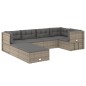 Set Divani da Giardino 7 pz con Cuscini in Polyrattan Grigio Set Divani da Giardino 7 pz con Cuscini in Polyrattan Grigio