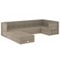 Set Divani da Giardino 7 pz con Cuscini in Polyrattan Grigio Set Divani da Giardino 7 pz con Cuscini in Polyrattan Grigio