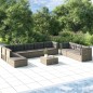 Set Divani da Giardino 10 pz con Cuscini in Polyrattan Grigio Set Divani da Giardino 10 pz con Cuscini in Polyrattan Grigio