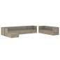 Set Divani da Giardino 10 pz con Cuscini in Polyrattan Grigio Set Divani da Giardino 10 pz con Cuscini in Polyrattan Grigio