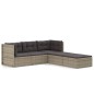 Set Divani da Giardino 5 pz con Cuscini in Polyrattan Grigio Set Divani da Giardino 5 pz con Cuscini in Polyrattan Grigio