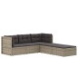 Set Divani da Giardino 5 pz con Cuscini in Polyrattan Grigio Set Divani da Giardino 5 pz con Cuscini in Polyrattan Grigio