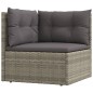 Set Divani da Giardino 5 pz con Cuscini in Polyrattan Grigio Set Divani da Giardino 5 pz con Cuscini in Polyrattan Grigio