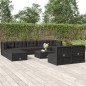 vidaXL Set Salotto da Giardino 10pz con Cuscini in Polyrattan Nero vidaXL Set Salotto da Giardino 10pz con Cuscini in Polyrattan Nero