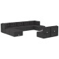 vidaXL Set Salotto da Giardino 10pz con Cuscini in Polyrattan Nero vidaXL Set Salotto da Giardino 10pz con Cuscini in Polyrattan Nero