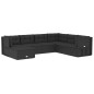 Set Salotto da Giardino con Cuscini 7pz Nero Polyrattan Set Salotto da Giardino con Cuscini 7pz Nero Polyrattan
