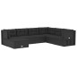 Set Salotto da Giardino con Cuscini 7pz Nero Polyrattan Set Salotto da Giardino con Cuscini 7pz Nero Polyrattan