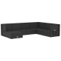 Set Salotto da Giardino con Cuscini 7pz Nero Polyrattan Set Salotto da Giardino con Cuscini 7pz Nero Polyrattan