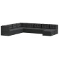 Set Salotto da Giardino con Cuscini 9pz Nero in Polyrattan Set Salotto da Giardino con Cuscini 9pz Nero in Polyrattan