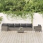 Set Divani da Giardino 8 pz con Cuscini in Polyrattan Grigio Set Divani da Giardino 8 pz con Cuscini in Polyrattan Grigio