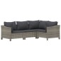 Set Divani da Giardino 8 pz con Cuscini in Polyrattan Grigio Set Divani da Giardino 8 pz con Cuscini in Polyrattan Grigio