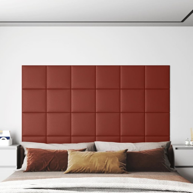 Pannelli Murali 12 pz Rosso Vino 30x30 cm Similpelle 1,08 m² Pannelli Murali 12 pz Rosso Vino 30x30 cm Similpelle 1,08 m²