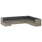 vidaXL Set Divani da Giardino 9 pz con Cuscini in Polyrattan Grigio vidaXL Set Divani da Giardino 9 pz con Cuscini in Polyrattan Grigio